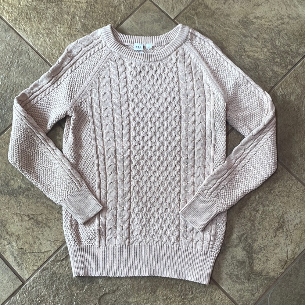 + GAP + Dull Pink Cable Knit Sweater - Picture 2 of 5